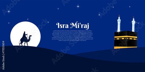 Vector illustration of Al Isra Wal Miraj social media feed template