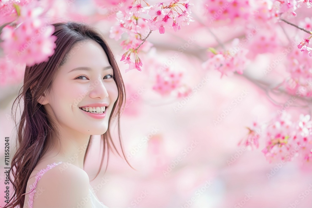 桜と笑顔の日本人女性のポートレート(春・花見・卒業・入学・幸せ) 桜と笑顔の日本人女性のポートレート(春・花見・卒業・入学・幸せ)