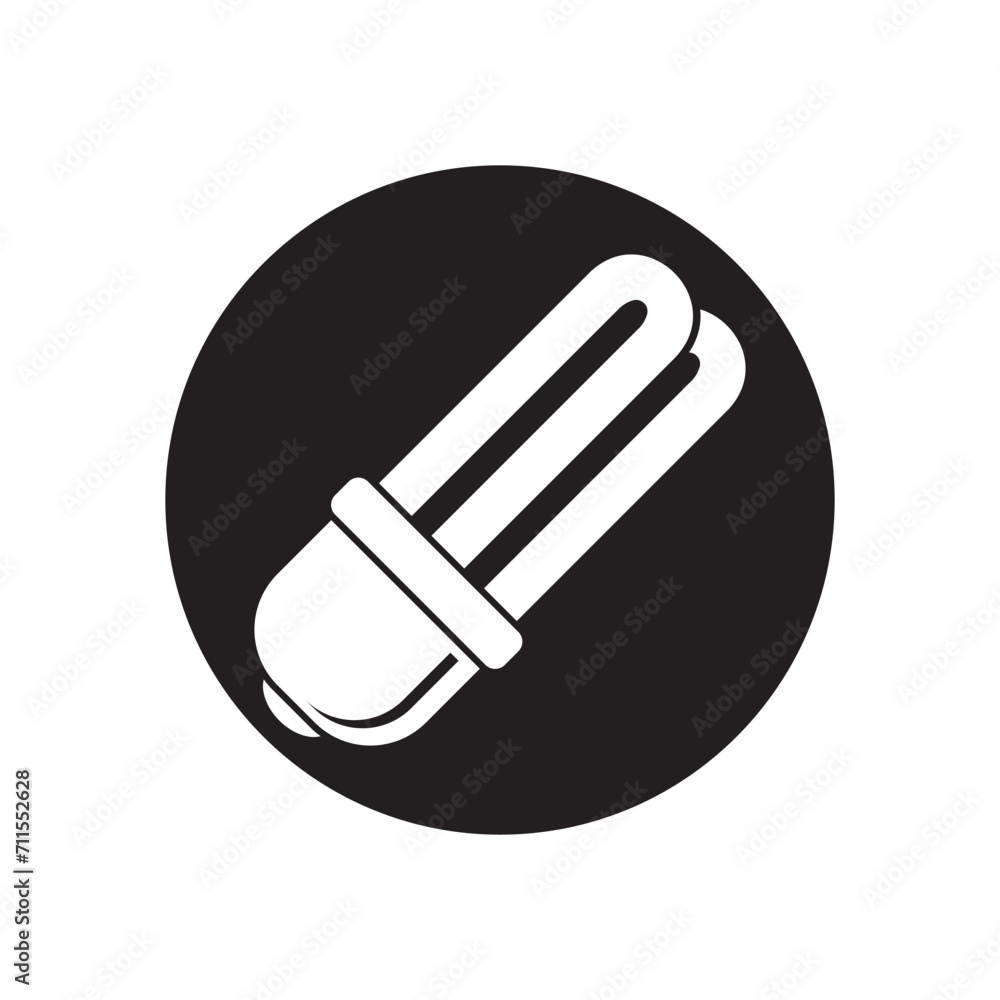 Vector fluorescent bulbs icon logo vector design template Vector fluorescent bulbs icon logo vector design template