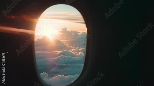 Through the small porthole of the private jet, the artist uses their skilled hand to bring the stunning scenery to life on paper. The vibrant colors of the setting sun and the impossibly photo