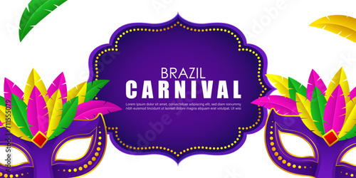 Vector illustration of Carnival in Rio de Janeiro social media feed template