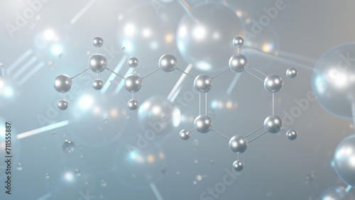 Fototapeta Naklejka Na Ścianę i Meble -  phenoxyethanol molecular structure, 3d model molecule, primary alcohols, structural chemical formula view from a microscope
