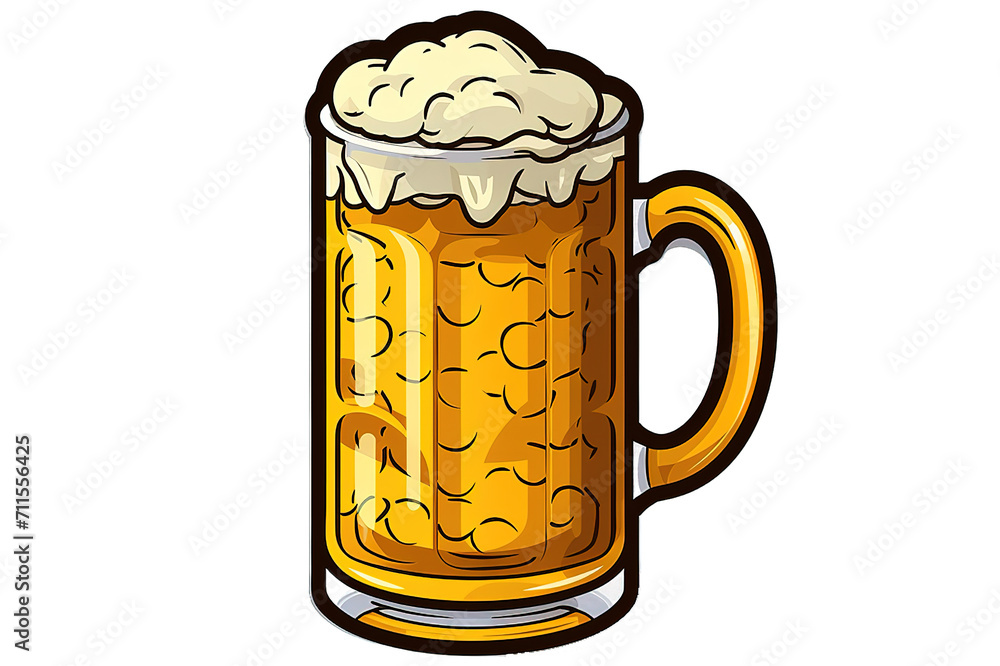 Illustration of beer isolated on PNG Background. Generative Ai. Illustration of beer isolated on PNG Background. Generative Ai.