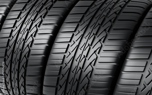 3d render Automobile Tires (close-up) 