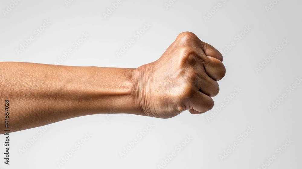 Hand forming a soft fist, shiny skin generative ai Hand forming a soft fist, shiny skin generative ai