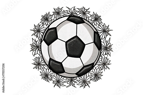 realistic football soccer ball isolated on PNG Background. Generative Ai.