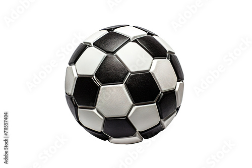 realistic football soccer ball isolated on PNG Background. Generative Ai.