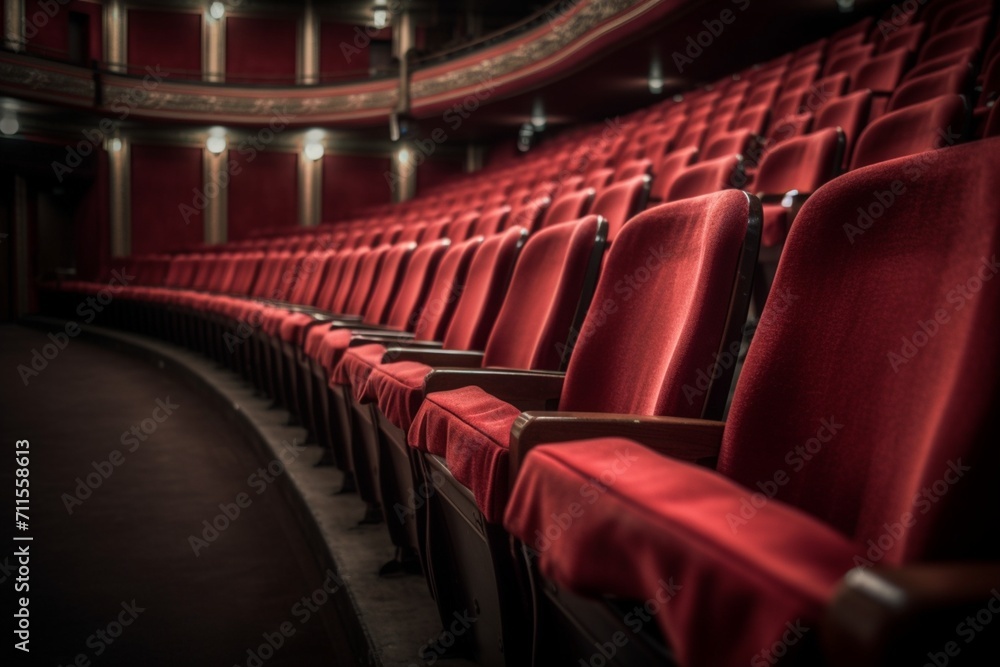 Theater moview show row of red seats Theater moview show row of red seats
