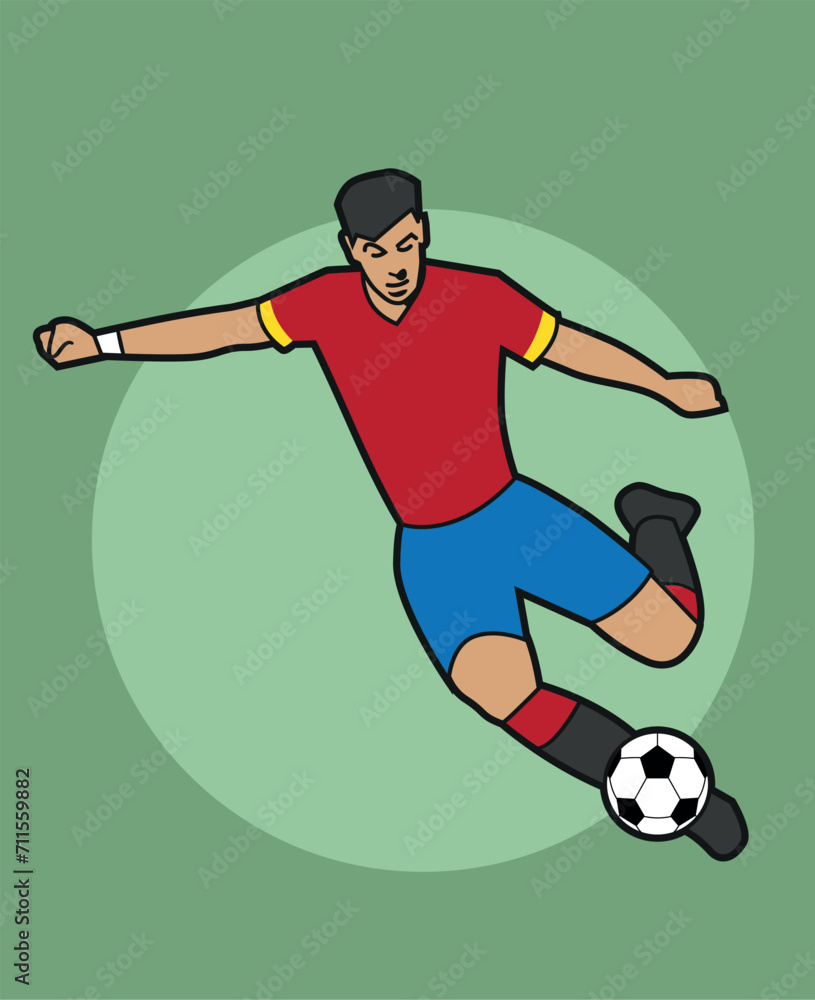 Spain soccer player vector illustration