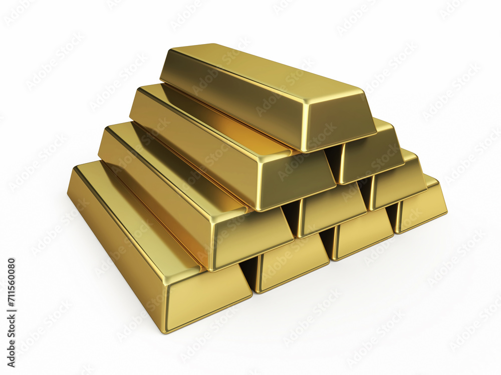 Gold Bars render (clipping path) Gold Bars render (clipping path)