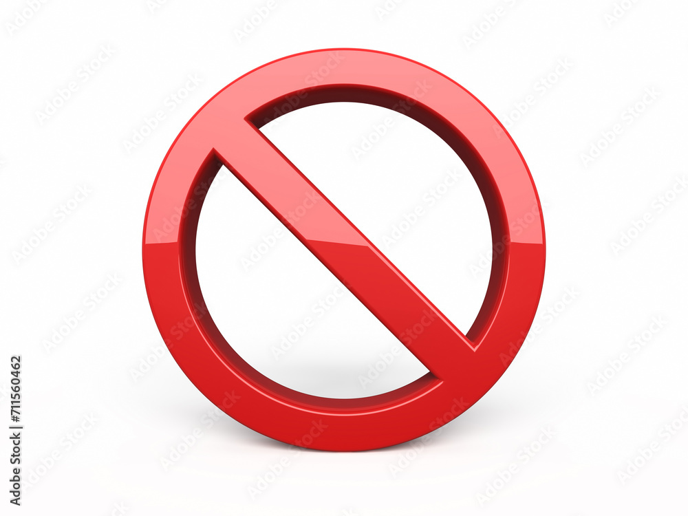 Warning no sign symbol render (clipping path and isolated on white) Warning no sign symbol render (clipping path and isolated on white)