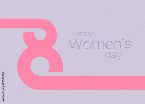 March 8, International Women's Day. Vector illustration in flat style design. Happy womens day 8th march greeting or wishing card, background banner, poster design vector illustration. photo