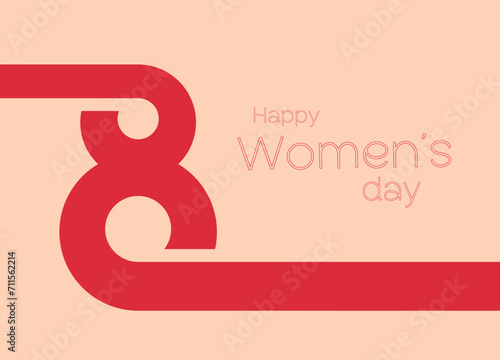 March 8, International Women's Day. Vector illustration in flat style design. Happy womens day 8th march greeting or wishing card, background banner, poster design vector illustration. photo