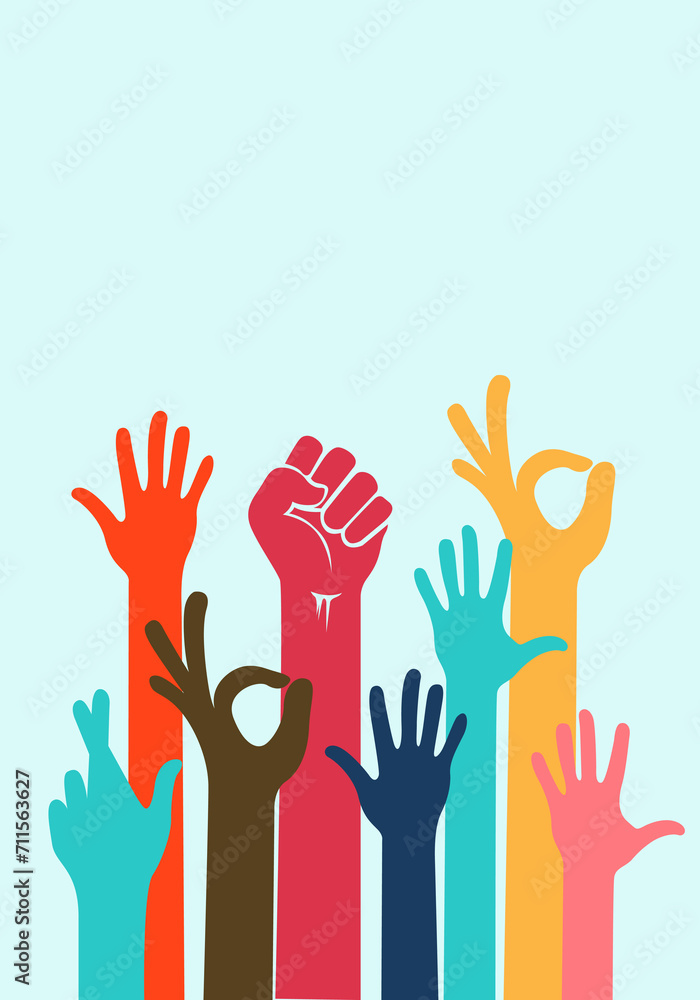 Hands diversity silhouette illustration vector Cultural and ethnic diversity. Protest and strike. Fighting for your rights. Hands diversity silhouette illustration vector Cultural and ethnic diversity. Protest and strike. Fighting for your rights.