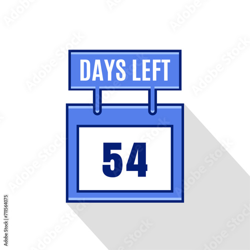 54 Days Left. Countdown Sale promotion sign business concept. 54 days left to go Promotional banner Design.	