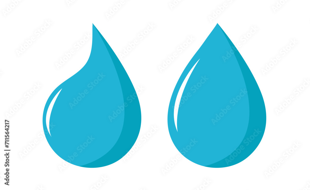 Water drops on a white background. Drop icons.
Water drops on a white background. Drop icons.