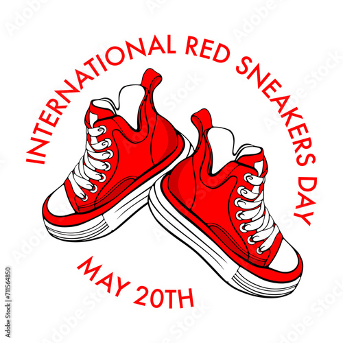 international red sneakers day card, 20 may, food allergy awareness, 