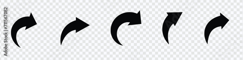 "Elevate designs with our Curved Arrow Icons – a versatile set for dynamic visuals. Vector symbol collection."
