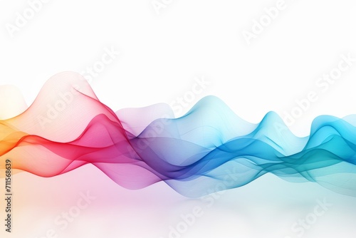  Abstract colored wave threads on a white background for elements of a conceptual business presentation. copy space