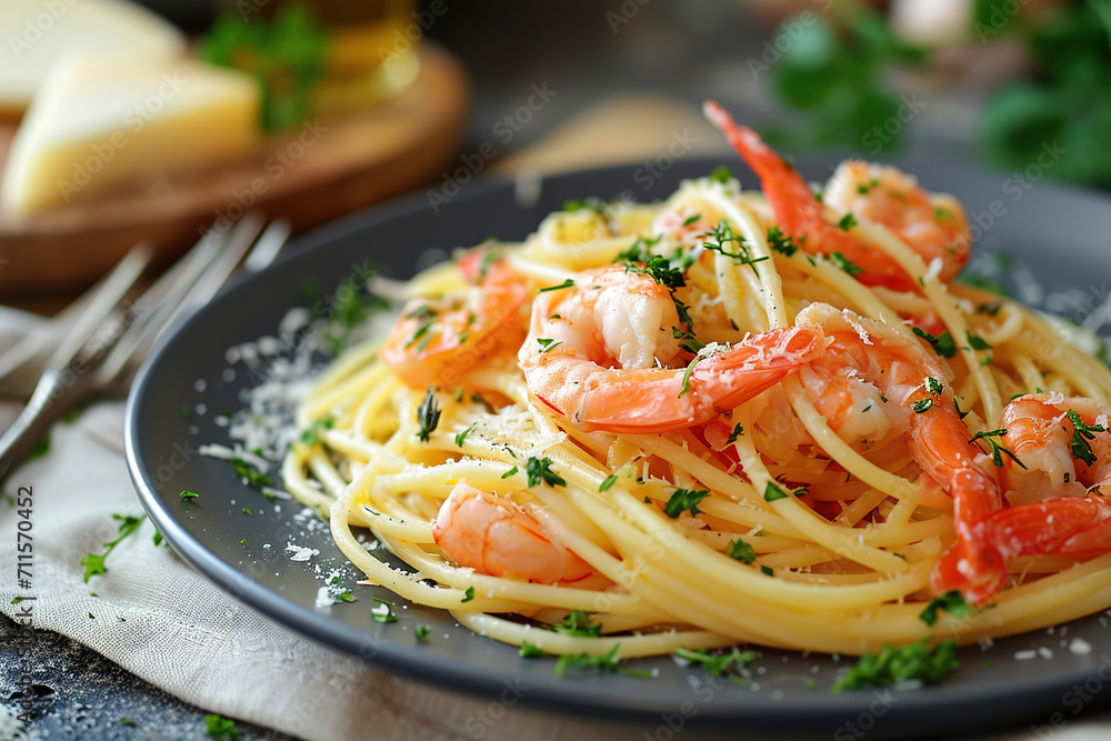 Spaghetti with shrimps Spaghetti with shrimps