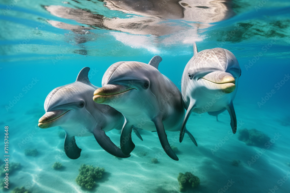 Fototapeta premium dolphins in the water