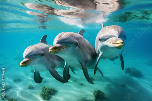 dolphins in the water © damien