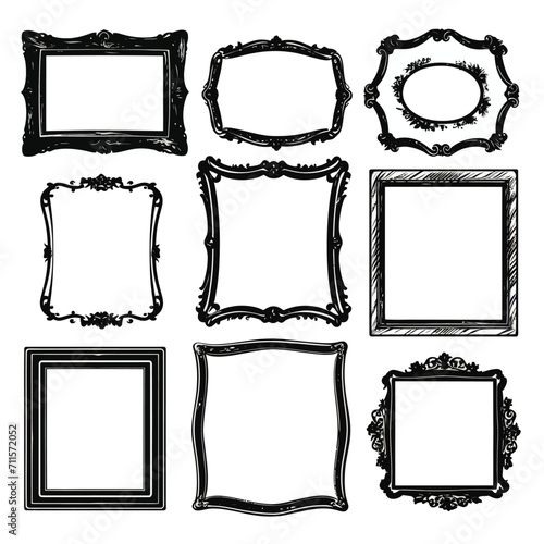 Grunge black vector box art on white background Generative Ai