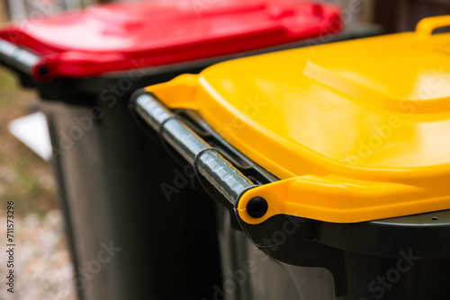 wheelie bin handle close up photo