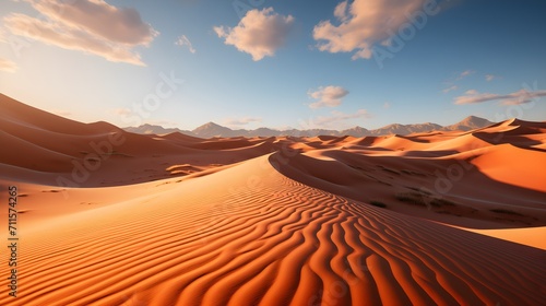 Desert Sand Dunes at Day 8k Resolution Background. Generative AI