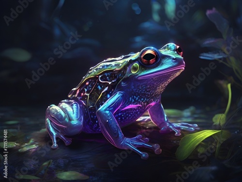 frog on a leaf © HappyFoxy