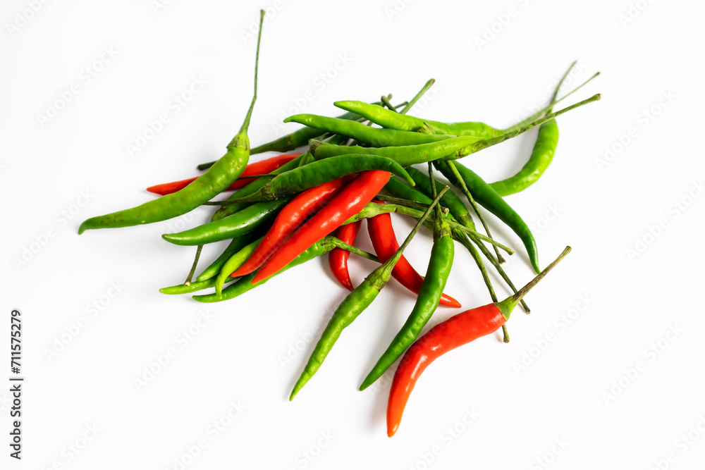 chili pepper on a white background. , Asian seasonings are used to add a spicy flavor. chili pepper on a white background. , Asian seasonings are used to add a spicy flavor.