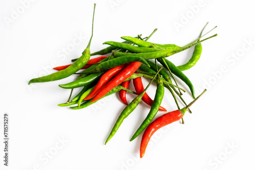 chili pepper on a white background. , Asian seasonings are used to add a spicy flavor.