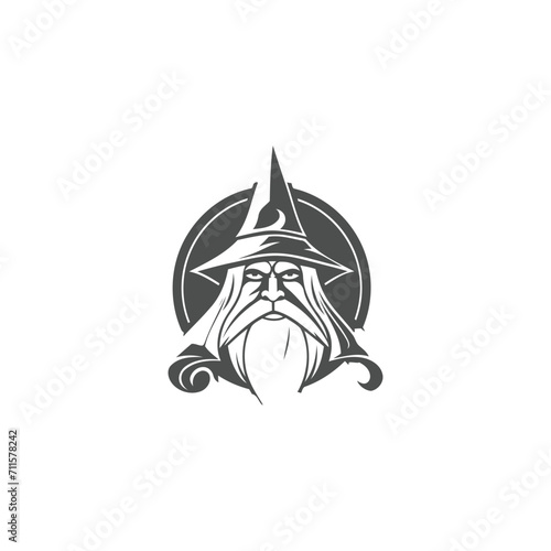 Wizard logo design illustration vector template, witch wizard logo