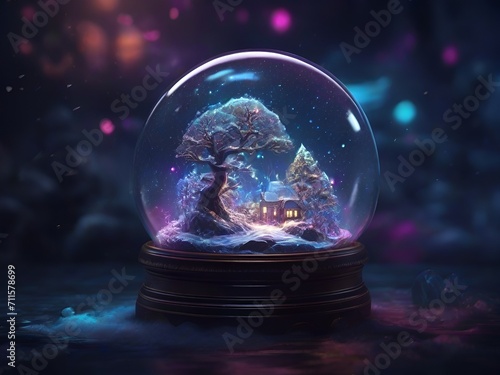 crystal ball in the snow