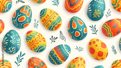 Seamless pattern off easter eggs photo