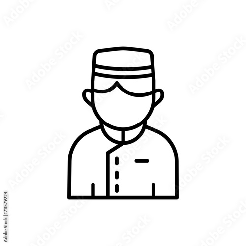 Bellboy outline icons, jobs and profession minimalist vector illustration ,simple transparent graphic element .Isolated on white background