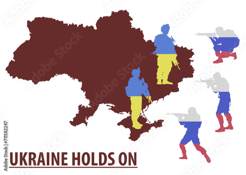 Ukraine does not give up. Support of Ukraine. A symbol of the struggle for Ukraine.