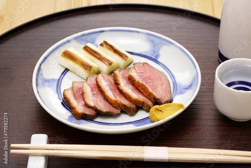sliced duck roast, Japanese cuisine