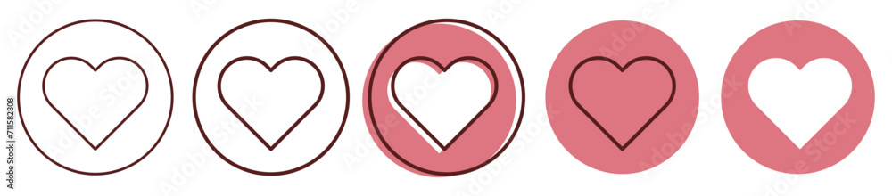 Print Heart icon. Like notification icon. Social network app icon. Print Heart icon. Like notification icon. Social network app icon.