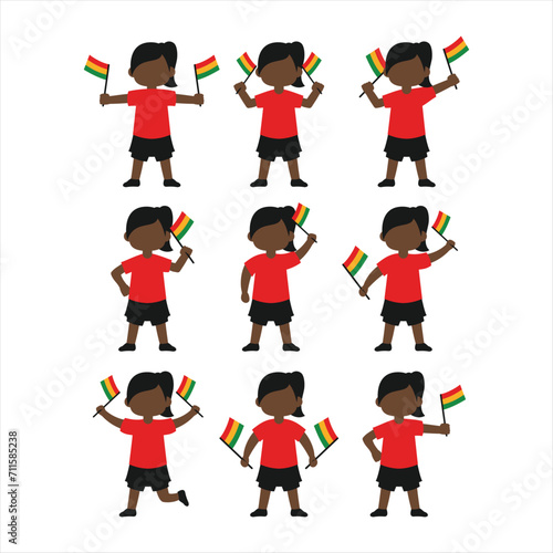 Boy and Girl Cute For Black History Month Vector Design