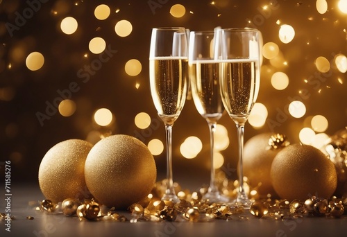 Golden Glow of Festive Celebration with Champagne