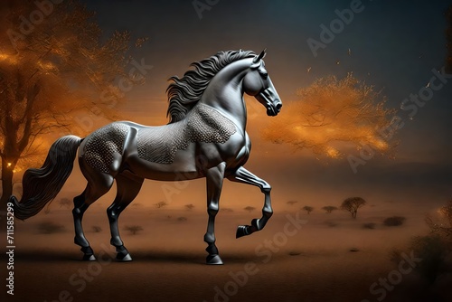 white horse running © Yeti Studio 13