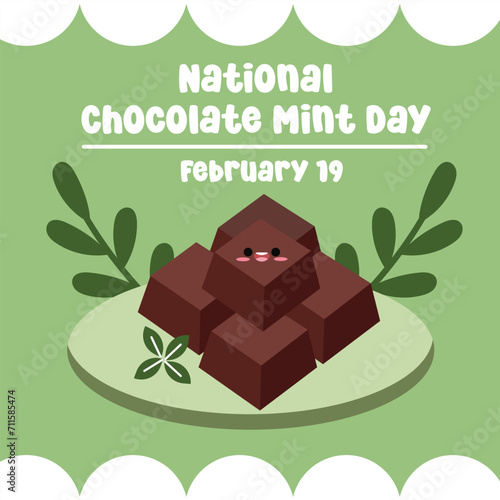 This National Chocolate Mint Day vector image is perfect for celebrating the holiday.