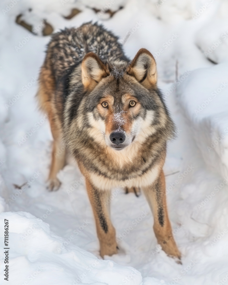 Gray wolf portrait photograph