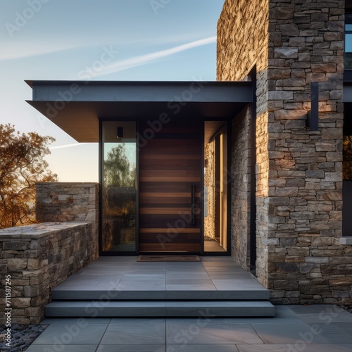 Entrance door into modern luxury house