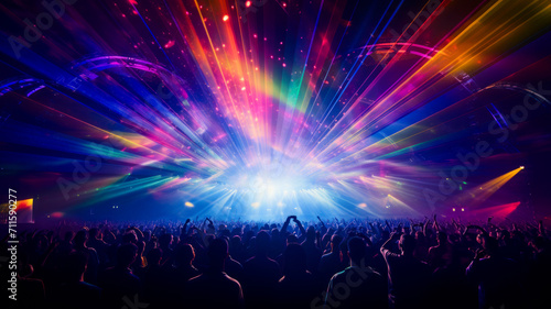 Light show on concert or rave party