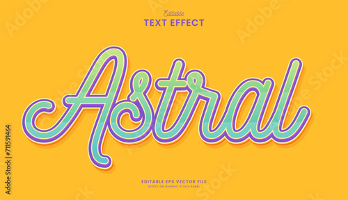 decorative  astral colorful gradient editable text effect vector design