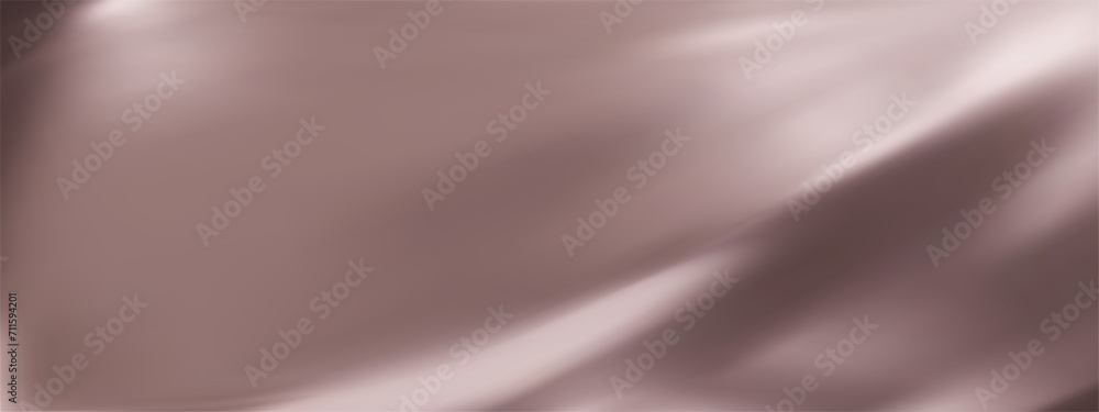 Abstract pale brown luxury background. Minimalistic subtle wavy Dusty Rose silk texture. Pink rose beige nude satin. 3D vector illustration. - obrazy, fototapety, plakaty 