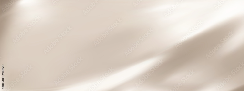 Abstract light beige gradient background. Minimalistic subtle wavy silk texture. 3D vector illustration. - obrazy, fototapety, plakaty 
