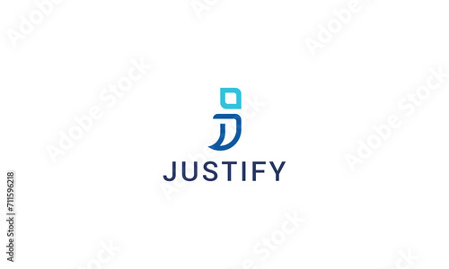 Letter j line art simple and minimal logo